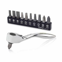 مجموعه نوک پیچ گوشتی و جغجغه کارتی 12 عددی تاپ تول مدل GAAR1201