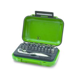 جعبه بکس و بیت 1/4،بکس 4تا8 mm +دسته جغجغه مینی تاپ تول مدل GABW3001