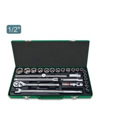 جعبه بکس 25 پارچه 1/2، 12 پر اینچی جعبه طوسی تاپ تول مدل GCAD2514