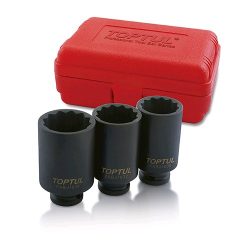 جعبه بکس 1/2 اینچ 3عددی (30-32-36) مشکی فشار قوی تاپ تول مدل GDAI0303