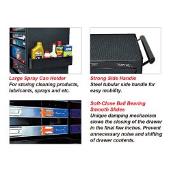 جعبه ابزار 7 کشو ذغالی تاپ تول مدل TCAQ0707